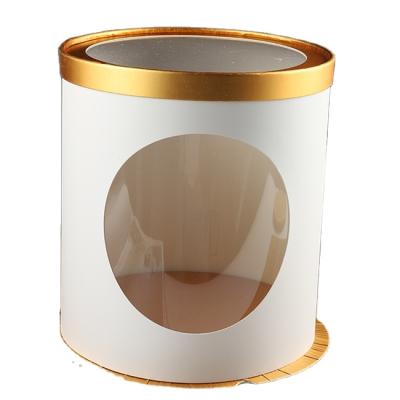 China Bulk 8 10 12 Inch Recycled Materials Cardboard Disposable Round Cake Boxes With Top And Side Window for sale