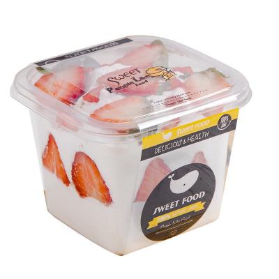 China Transparent Food 300ml Mini Plastic PET Mousse Cake Box for sale