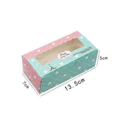 China Aseptic Roll Cakes Dessert Pastry Cake Slice Takeout Box With Window for sale