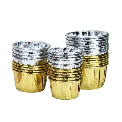 China Rose Golden Aluminum Foil Muffin Disposable Silver Gold Cup for sale