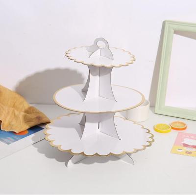 China Recyclable Shopping Happy Birthday Party Cake Stand Paper Baking Cup Holder Tray for sale