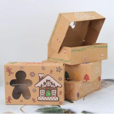 China Small Recyclable Christmas Cookie Paper Boxes Cookie Packaging Box Gift Box For Merry Christmas for sale