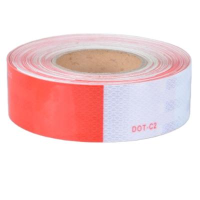 China By Adhesive Reflective Tape For Car DOT-C2 High Quality Red And White Vehicle Reflective Overlay Stickers 7.5cm*45.7m/5cm*45.7m for sale