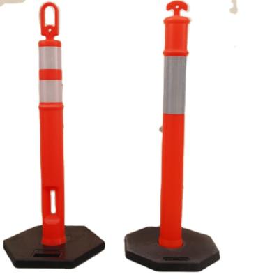 China High Visibility Traffic Bollard Warning Post Flexible Reflective Draftsman Plastic Collapsible Above Post Plastic T for sale