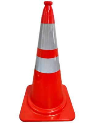 China PVC Safety Cone Traffic Cone With Reflective Film 750mmm Traffic Safety Cones Road Barriers PVC Orange for sale