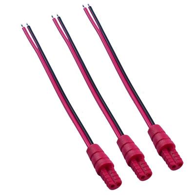 China Light Red Parallel Waterproof Plug 2core 2pin Lead Wire 16AWG Cable 30cm Male Connector For LED Light for sale