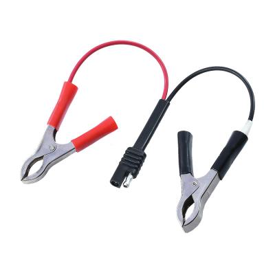 China Electronic 12v Battery Alligator Crocodile Clip to SAE 2 Pin Quick Disconnect Connector Extension Cable for sale