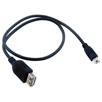 China MP3/MP4 Player USB A Type 2.0 Female To Mini USB Male Plug Charging Cable Data Cable For PC Mobile Phone Car Tablet Audio Music Player for sale