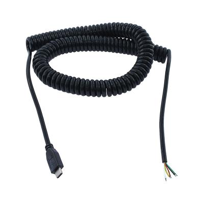 China Custom Type-c Male Free End Spring Cable Video Game Player USB Extension Cord for sale