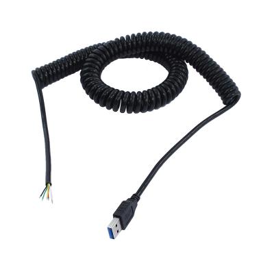 China Custom Video Game Player USB Cable Male 2.0 To Release End With Spring Cable for sale