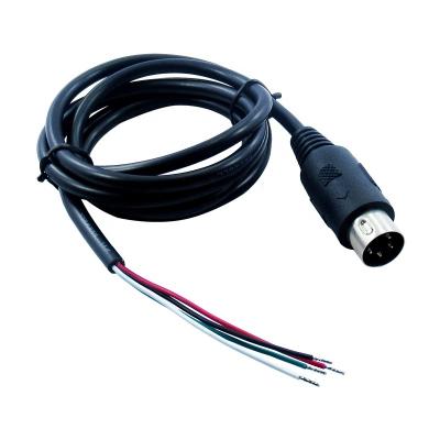 China MP3 / MP4 Player 4 Pin Din Male Plug To Free End Video Extension Cable for sale