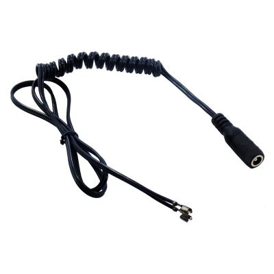 China MP3/MP4 Player Custom Spring Coiled 2 Core Cable DC 5.5*2.1 5.5*2.5MM Jack Female Plug Power Cable Spiral Cable for sale