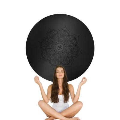 China Waterproof Meditation Non Slip PU Rubber Bottom Circle Round Eco - Friendly Yoga Mat for sale