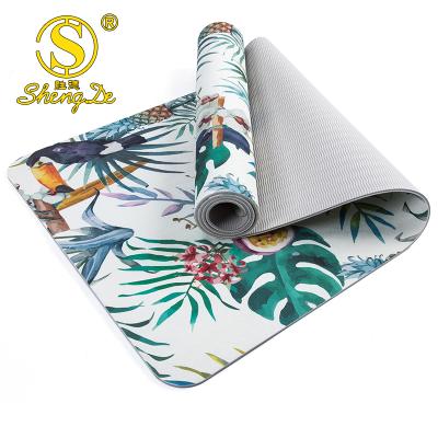 China Different Designs Non-slip UV Printing Colorful Tape Yoga Mat for sale