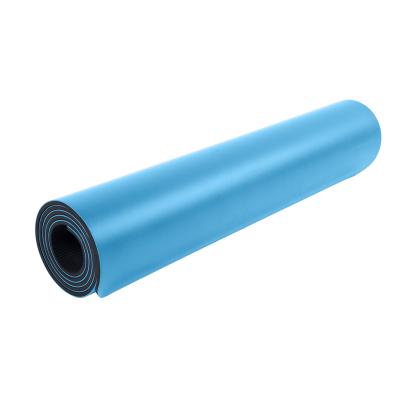 China Custom Light Blue Eco-friendly Logo Pattern Sport Home Exercise 4mm PU Yoga Mat for sale