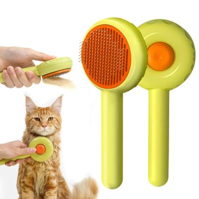 China Viable Pet Self Cleaning Slicker Brush, Cat Brush Grooming Tool, Pet Dematting Comb Cat Dog Massage Combs Grooming for sale