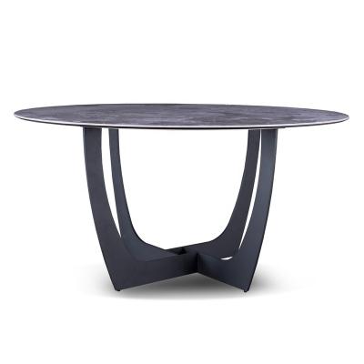 China Modern Home Contemporary Luxury Round Sintered Stone Dining Table Kitchen Dining Table Premium Round Sintered Stone Dining Table for sale