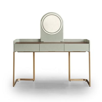 China Contemporary Luxury Fancy Girl Bedroom Furniture Modern Design Dressing Table With Lights Around Mirror for sale