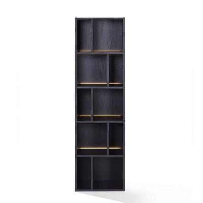 China Lighting contemporary luxury wooden bookcase living room furniture modern design wooden bookcase with lighting for sale