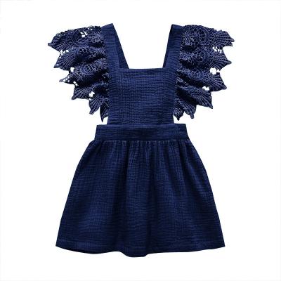 China New Breathable Sleeveless Dress Solid Color Baby Girls Kids Going Out Clothes Lovely Fashion Children Dress for sale