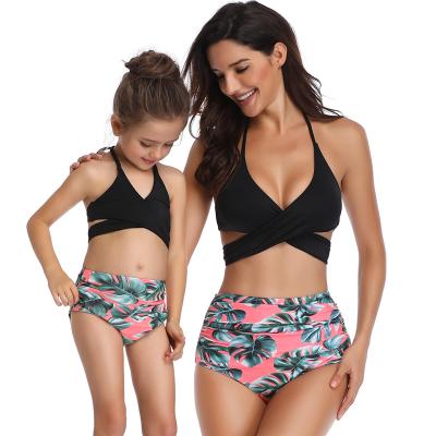 China 2021 New Summer Bikini Family Swimwear Women Children Breathable Swimming Beach Wear Fashionable Bikini Swimwear for sale