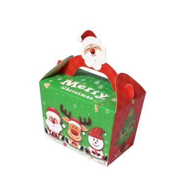 China Recycled Materials Stain Candy Cartoon Gift Box Christmas Creative Exquisite Creative Folding Portable Gift Colored Packaging Paper Box Small for sale