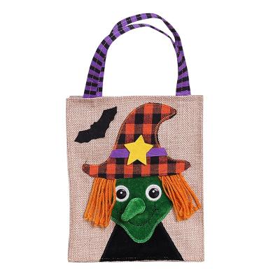 China Cute Colorful Sweet White Pumpkin Witch Ghost Festival Gift Bag Cute Halloween Portable Candy Bag for sale