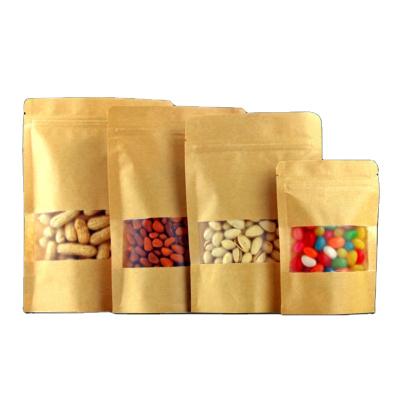 China Recycled Materials Capacity Recyclable Different Kraft Paper Bag With Window And Zipper Maker for sale