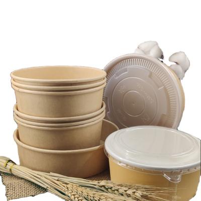 China Recycled Materials Customized Cup Kraft Paper Lid Wholesale Packaging Paper Bowl for sale