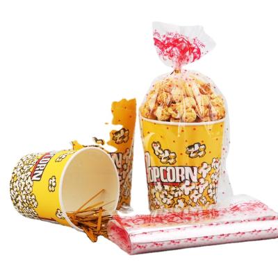 China Recycled Materials Customized Skewer Fiber Drum Film Food Popcorn Paper Bucket Paper Cup Custom Logo Packing Popcorn Wholesale Cup for sale