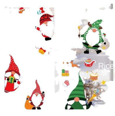 China Christmas Deoration Window Santa Elk Sticker Mall Showcase Ornaments 2021 Christmas Tree Decoration for sale