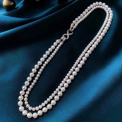 China FASHIONABLE Natural Freshwater Pearl Jewelry Design Sense Multi-use Multi-use Clavicle Chain Necklace Women's Soft Minimalist Necklaces for sale