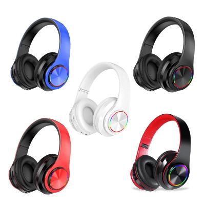 China Headband Game Headphone Radio Lamp Subwoofer Universal Mobile Pluggable Folding Folding Phone Breathing Colorful Luminous Earphones&Headphones for sale