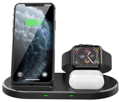 China Smart Watch 3 in 1 Wireless Charger for Apple Cell Phone 10W Multifunctional Watch Airplads Headset Wireless Charger for sale