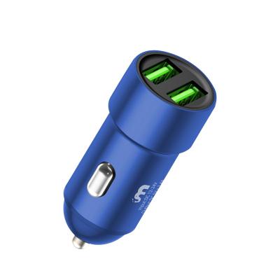 China Mobile Phone Car Phone Charger 3.4A Fast Charging USB Car Power Converter Metal Dual Port Charger for sale