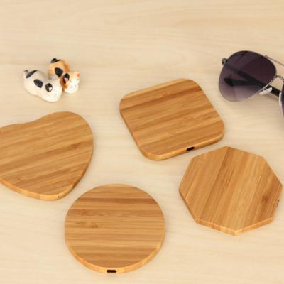 China Mobile phone factory wholesale custom logo bamboo wireless charger for smart phone charging for sale