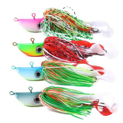 China Metal + Plastic Buzzbait 80g Lead Head Hooks Lure Artificial Hard Fishing Bait for sale