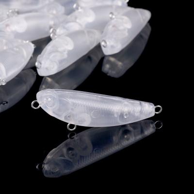 China Wholesale Plastic White Bait 5cm 5.5g Fishing Lure Unpainted Pencil Fishing Sinker Lure White for sale