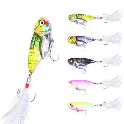 China Artificial Metal Swimbait 5.5CM 11G Hengjia VIB Bait Fishing Lures High Quality With Feather Hook for sale