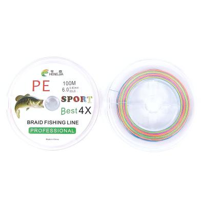 China Hengjia High Strength 4 Strands 100 Meters PE Braided Fishing Line Best Price for sale