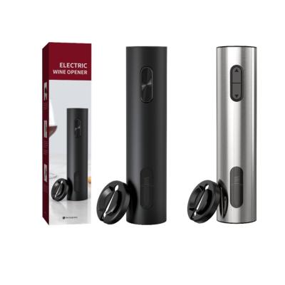 China Custom Exquisite Brushed Reusable Refillable Rechargeable Electric Stainless Steel Case Corkscrew Wine Opener With Charging Cable for sale