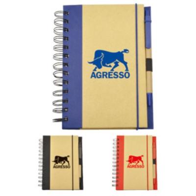 China Custom Eco Friendly Cheap Recycled Notebook Eco Friendly With Attached Eco Friendly Pen for sale