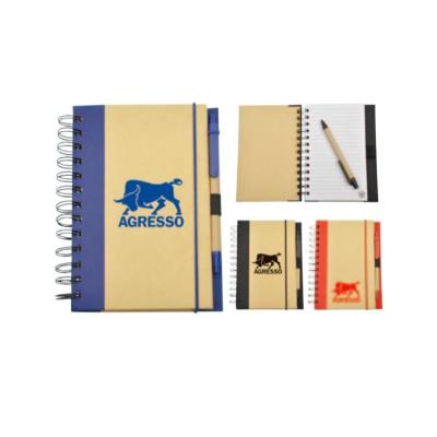 China School Eco-Friendly Custom Spiral Spiral Notebook with Ballpoint Pen for sale