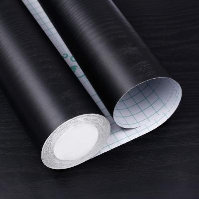 China Stock US American American Wallpaper Film Self Adhesive Wallpaper Stick Black PVC Removable Black Textured Wallpaper for sale