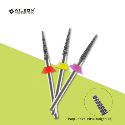 China Quickly Remove RTS/2.35mm Sharp Conical Uncoated Tungsten Nail Carbide Nail High Quality Drill Bit Effective Drill Bits (Cut Straight) for sale