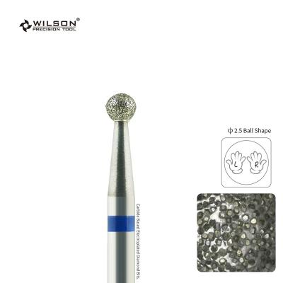 China Quickly Remove RTS/2.5mm Ball Shape WILSON Manicure Hot Sale Nail Drill Bit Remove&Clean&Smooth Cuticle 2.35mm Diamond Nail Drill Bit for sale