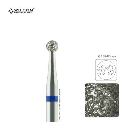 China Quickly Remove RTS Ball / 2.3mm Form WILSON Cuticle Clean Diamond Nail Drill Bit OEM ODM Nail Bit 2.35mm Diamond Nail Milling Bit for sale