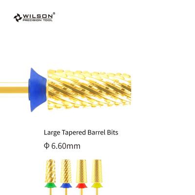 China Nail Beauty Salon Big 6.6mm Gold Coating Sun Carbide Nail Bits Gold Coating Sun Carbide Nail Bit OEM ODM 2.35mm Electric Nail Filing Desk Well for sale