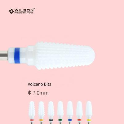 China Quick Remove Hard Gel RTS/Volcano Bits/25.4mm White Ceramic Leg Nail Bit Removes Gels Electric Ceramic Nail Bit Wholesale Nail Drill Bit for sale