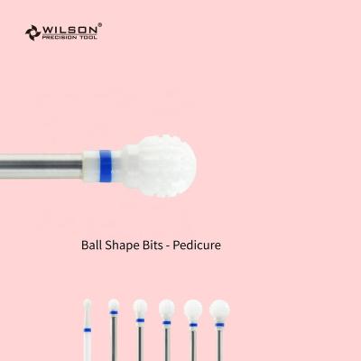 China Remove callused skin around side walls. RTS/Ball Shape Bit - Pedicure White Ceramic Nail Bit Wholesale Carbide Nail Drill Bit/Remove Callused Skin Ceramic Nail Bit for sale